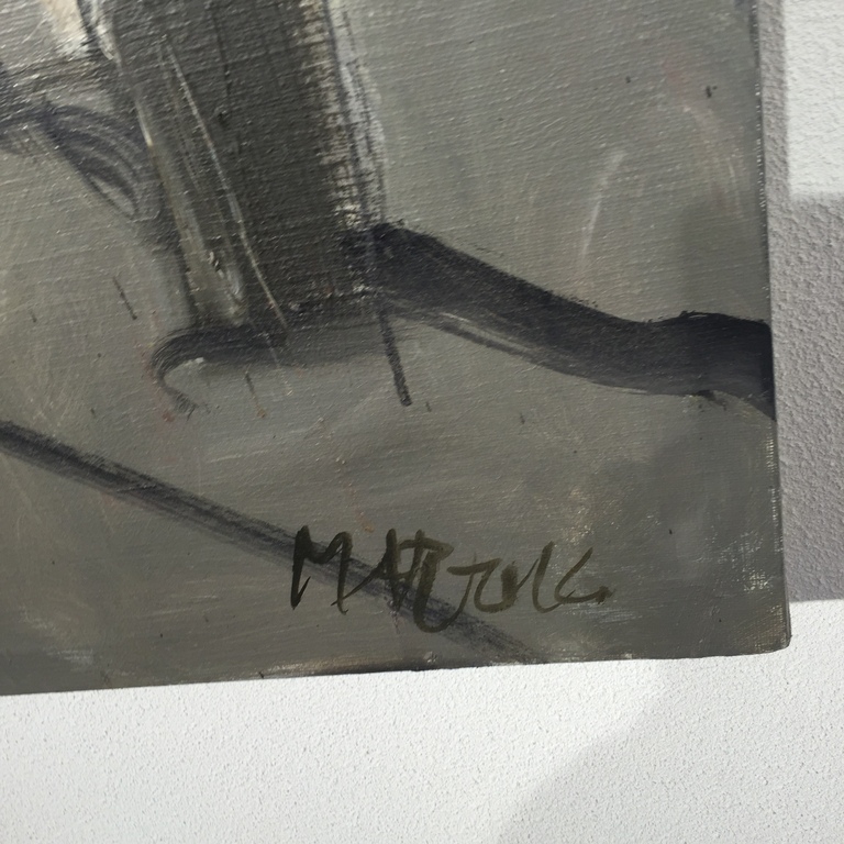 ANTON MARTINEAU Dikke olieverf op doek  Titel:Verse bloemen voor de dame kopen? Bied vanaf 999!