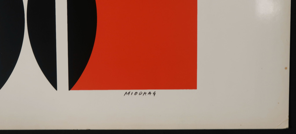 Dordevic Miodrag: Zeefdruk, Abstracte compositie met rood kopen? Bied vanaf 20!