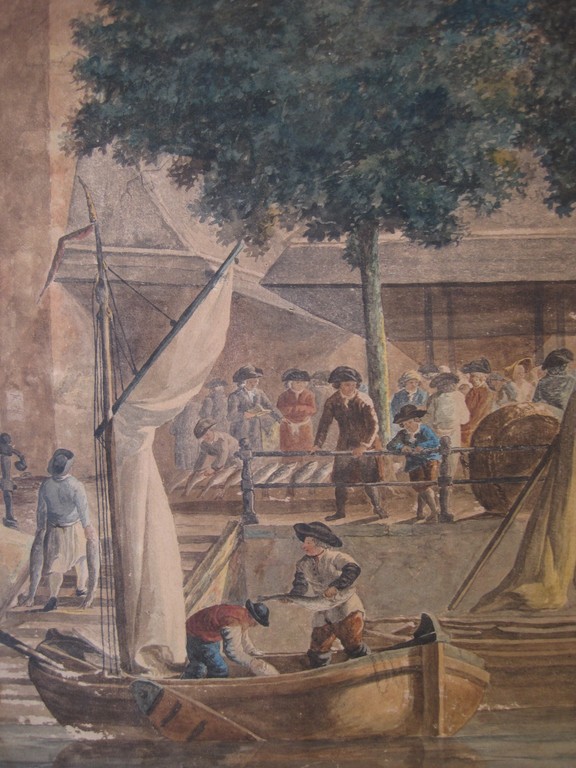 oude 18e eeuwse aquarel "Vismarkt Leiden" ongesigneerd  kopen? Bied vanaf 1!
