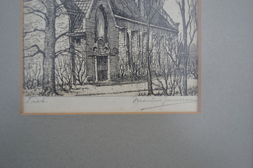 Twee fraaie etsen van Marius Janssen, in potlood gesigneerd. kopen? Bied vanaf 50!