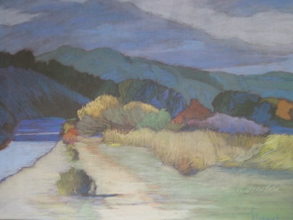 Mary Silverwood *  pastel landschap "los Alamos new Mexico USA" gesigneerd   kopen? Bied vanaf 1!