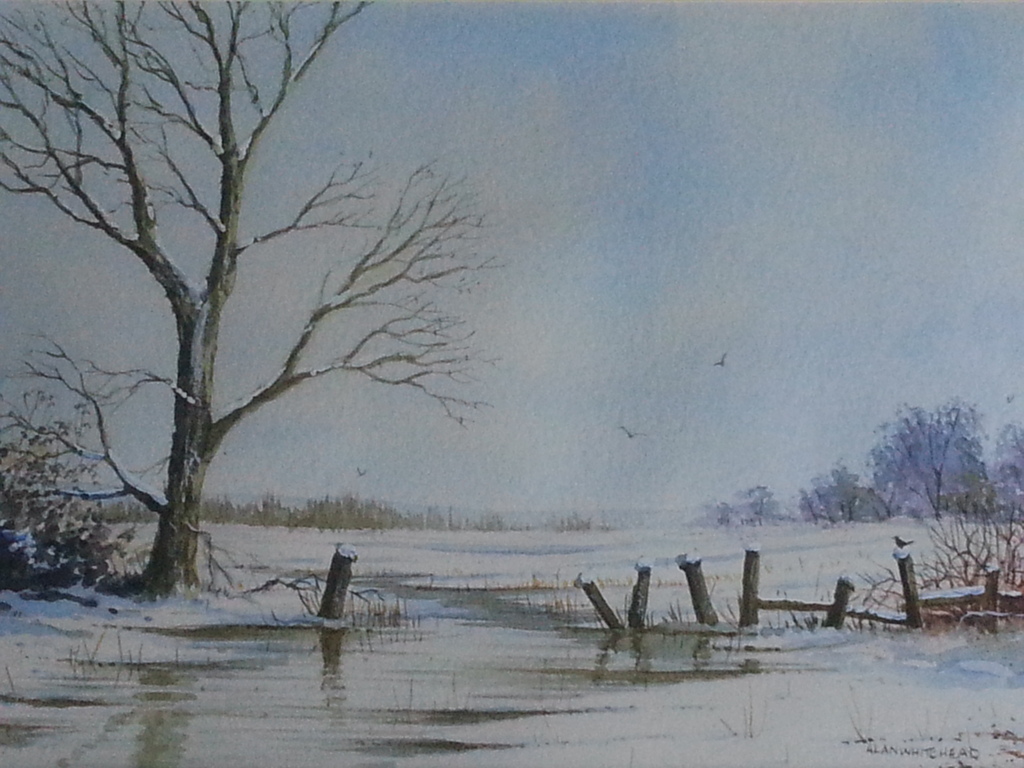 Aquarel. Alan Whitehead. (Winterlandschap) kopen? Bied vanaf 65!