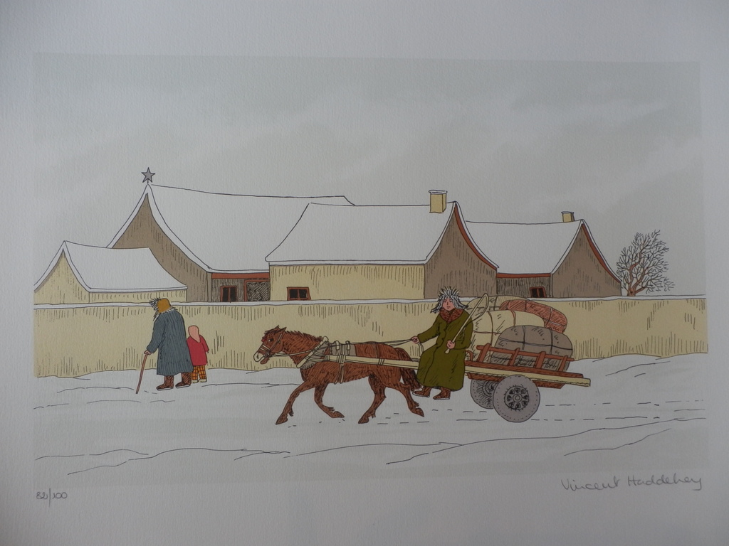 VINCENT HADDELSEY(1934-2010)  HORSE IN THE WINTER  Litho  Handgesigneerd kopen? Bied vanaf 125!