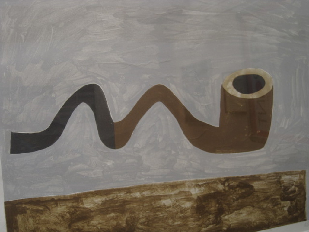 Klaas Gubbels grote litho "bruine pijp" 1984 gesigneerd  kopen? Bied vanaf 1!