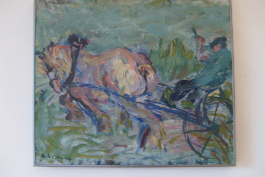 Richard van Dijk, trekpaard, olieverf op linnen. verkocht voor € 100!