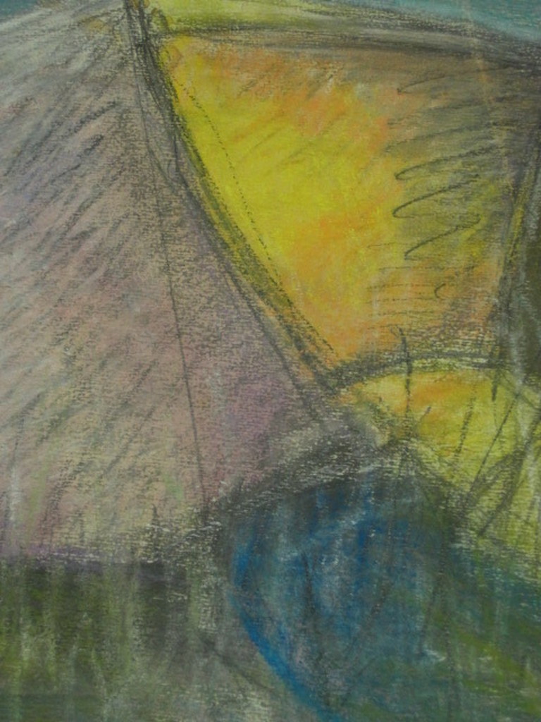 Karakteristiek expressionisme van Age Klink 1940- Pastel + tek gesigneerd  kopen? Bied vanaf 1!