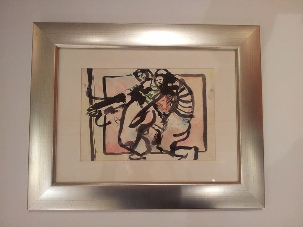 ESPEN GREGER HAGEN - Gemengde Techniek - Pleasure Island '' - Mooi ingelijst ! verkocht voor € 99!