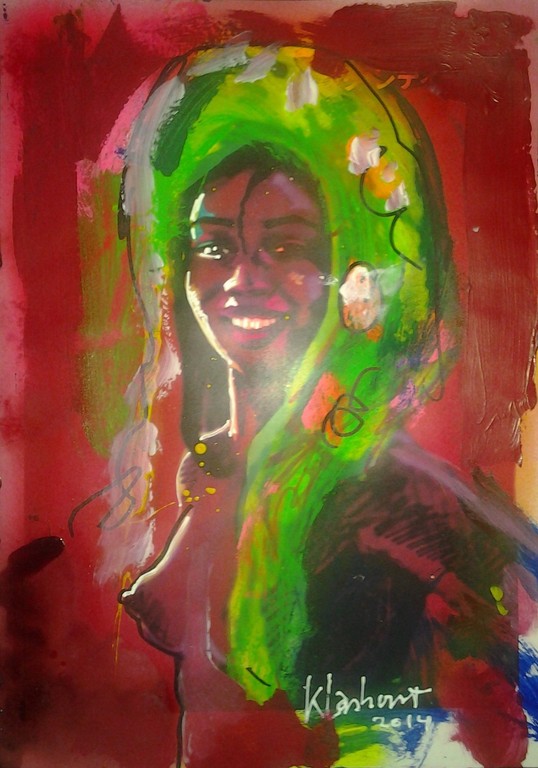 Mixed media op papier, 30x42 cm. handgesigneerd 2014.  kopen? Bied vanaf 1!