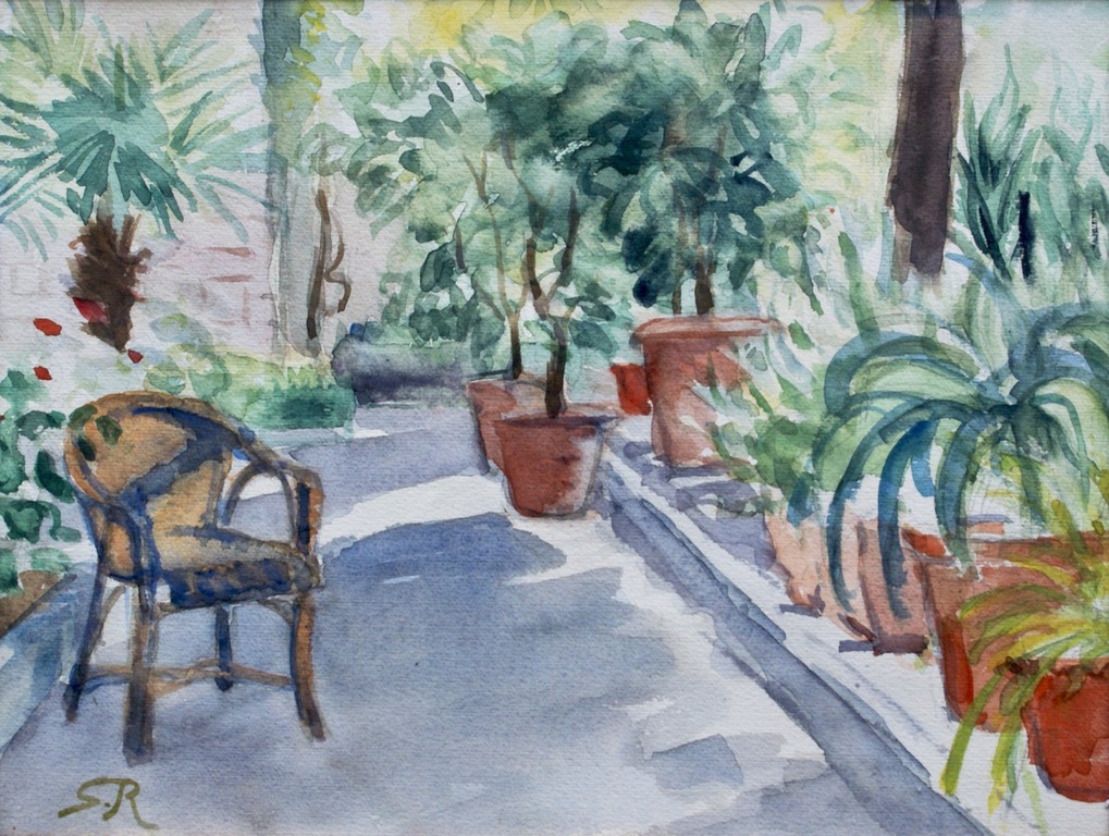 Jan Sluijters Jr. ( 1914 - 2005 ) - "Terras in Zuid Frankrijk" - Aquarel. kopen? Bied vanaf 1!