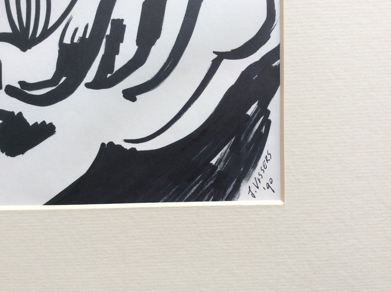 Jack Vissers - pentekening op papier 1990 kopen? Bied vanaf 20!