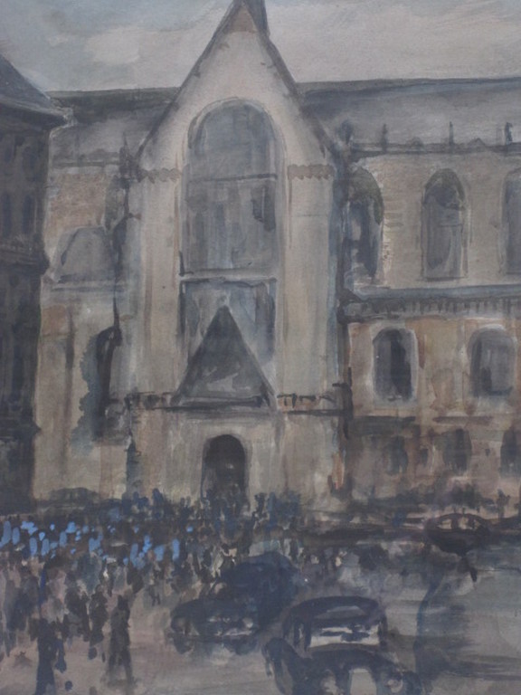 C.Klinkert "inhuldiging Juliana Amsterdam 1948" GROOT aquarel  kopen? Bied vanaf 1!