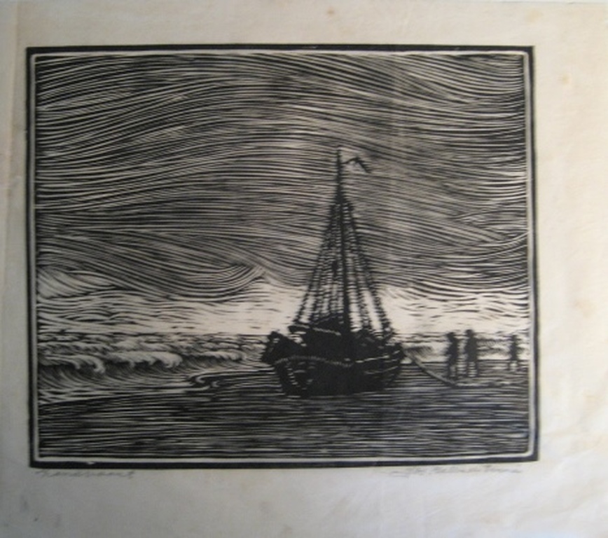 Wall Perné Jos van de, ,Linosnede ,,Zandvoort en een andere toegevoegd. kopen? Bied vanaf 1!