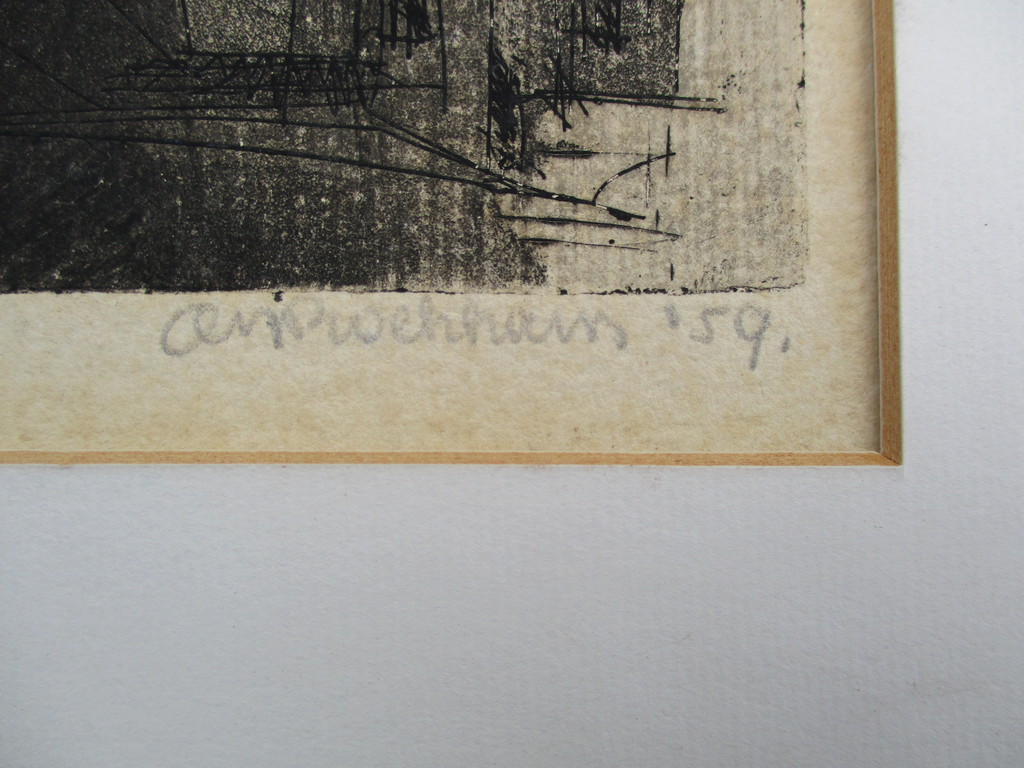 Onduidelijk gesigneerd: ets, Havengezicht kopen? Bied vanaf 35!