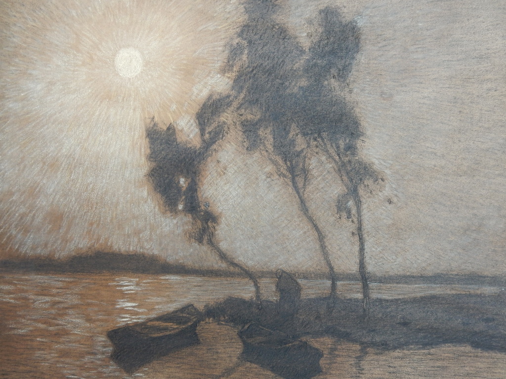 Yppe  Wenning, olieverf op dik papier, tekening met o.a. pastel verkocht voor € 125!