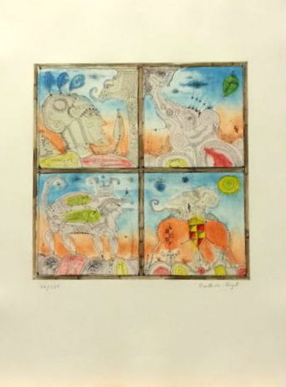 Bernard Berthois-Rigal, "Chez les Fugaces", gesigneerde ets/aquatint. verkocht voor € 145!