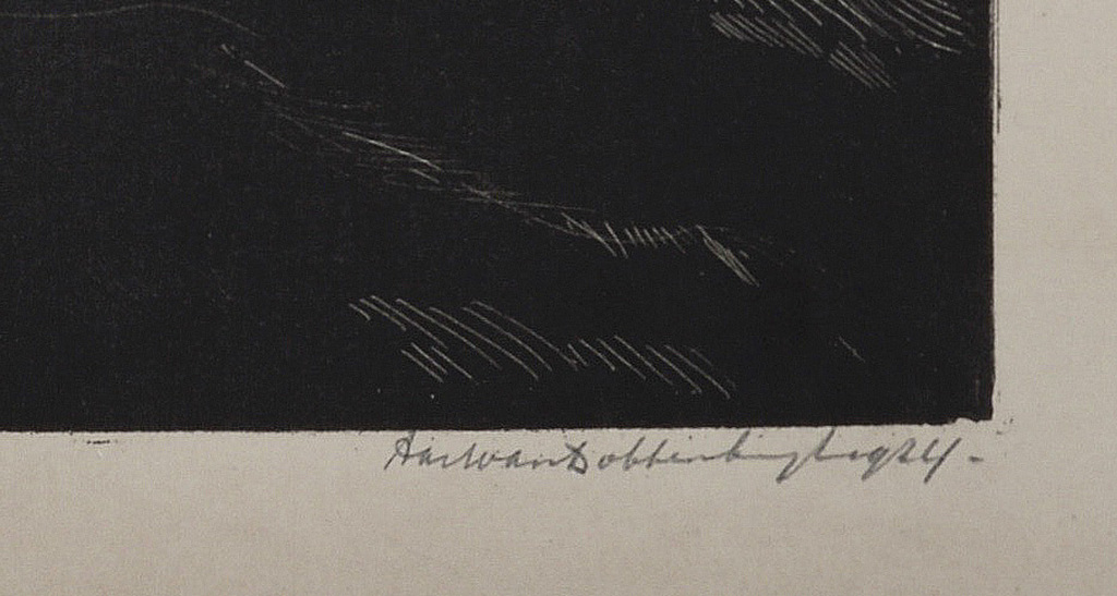 Aart van Dobbenburgh: Litho – Landschap met boomen - 1924 kopen? Bied vanaf 50!