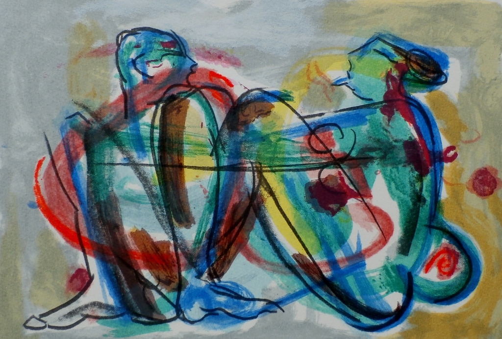 Erwin de Vries - Litho: 2 mensen - 1999 verkocht voor € 75!