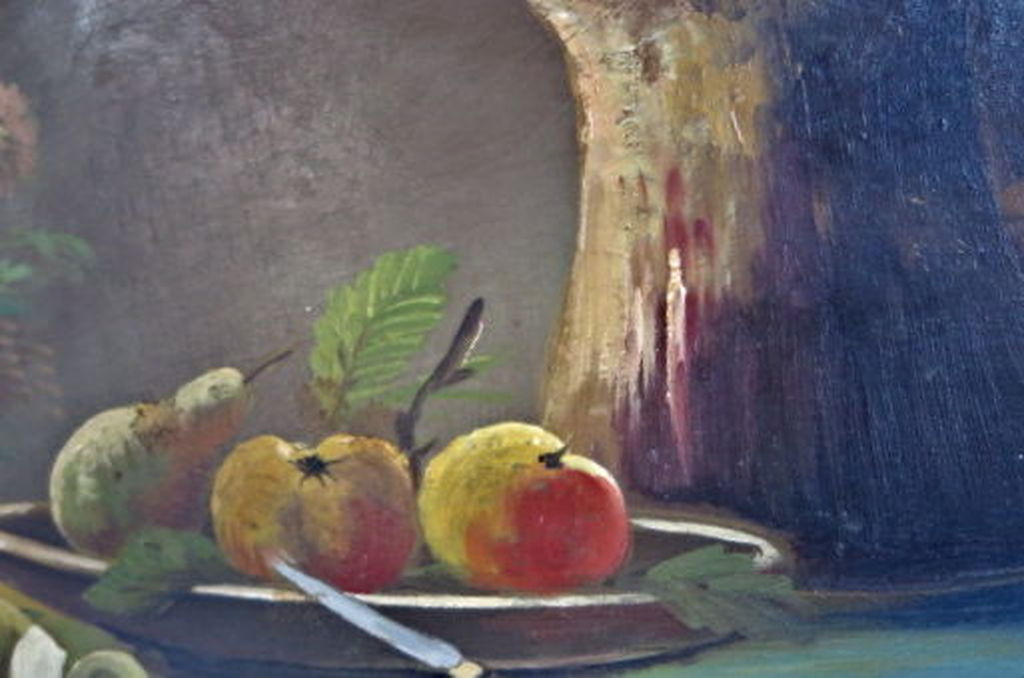 Onbekende kunstenaar (onduidelijk gesigneerd) - Olieverf op paneel - Stilleven kopen? Bied vanaf 1!