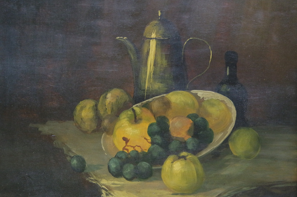 Onbekende kunstenaar (20e eeuw) - olieverf op paneel - stilleven verkocht voor € 70!