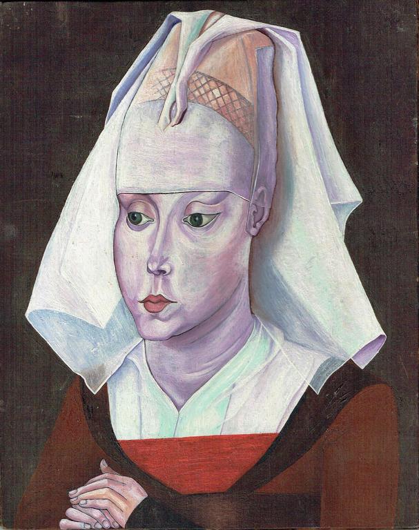Naar Rogier van der Weyden-Olieverf op hout- portret van een dame kopen? Bied vanaf 1!