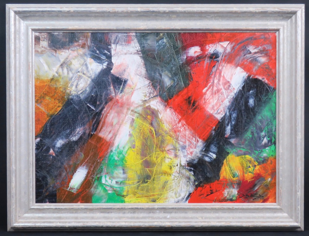 Jelle Hoogstra: Acryl op doek, Compositie - Ingelijst verkocht voor € 250!