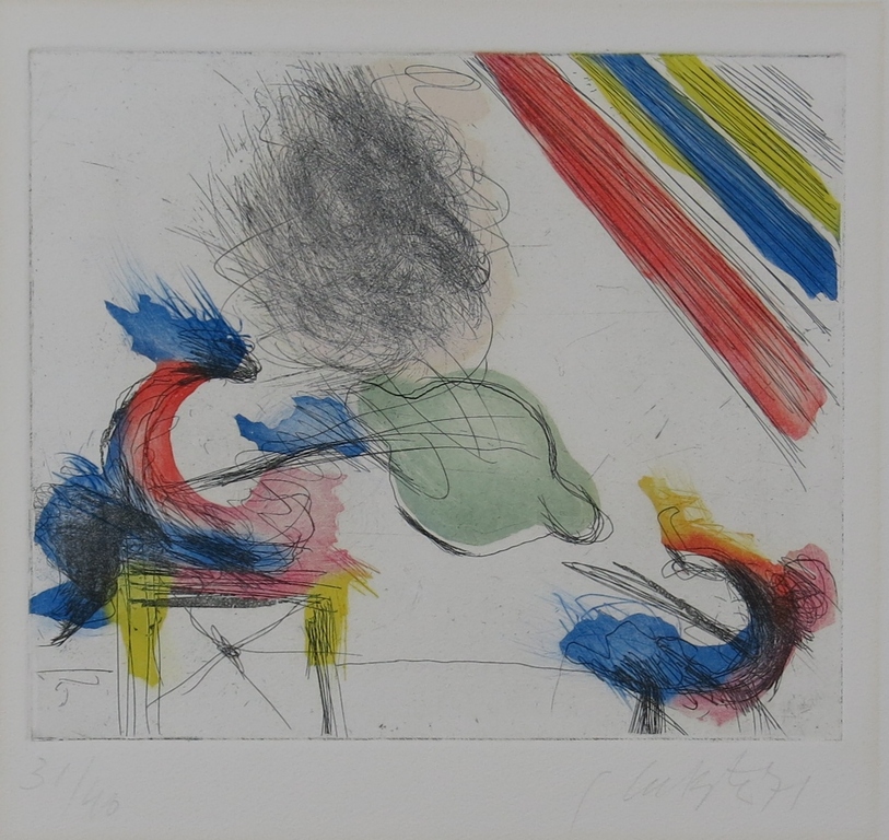 Ger Lataster: Ets en aquatint, Zonder titel verkocht voor € 60!