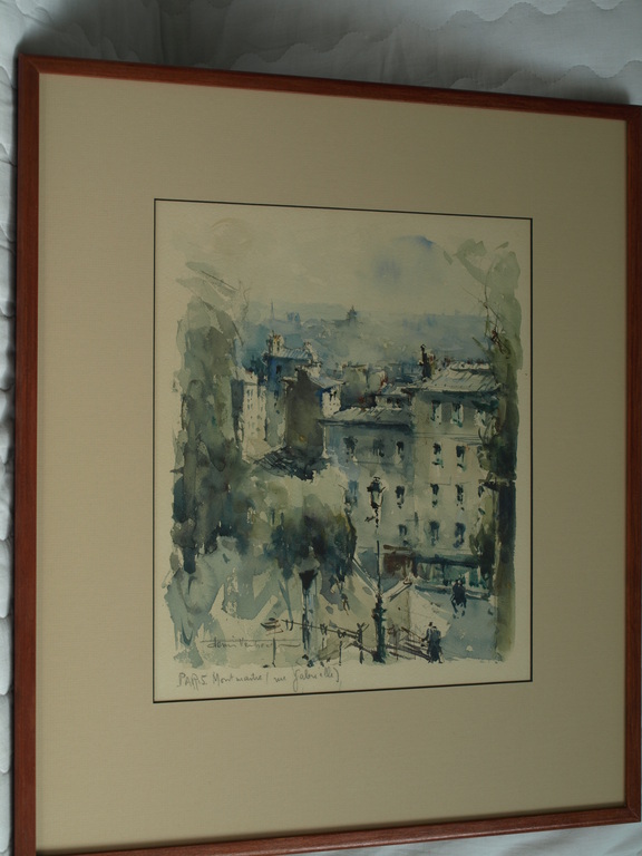 Aquarel – Montmartre, Rue Gabrielle – Gesigneerd – Ingelijst - 45 x 53 cm kopen? Bied vanaf 1!