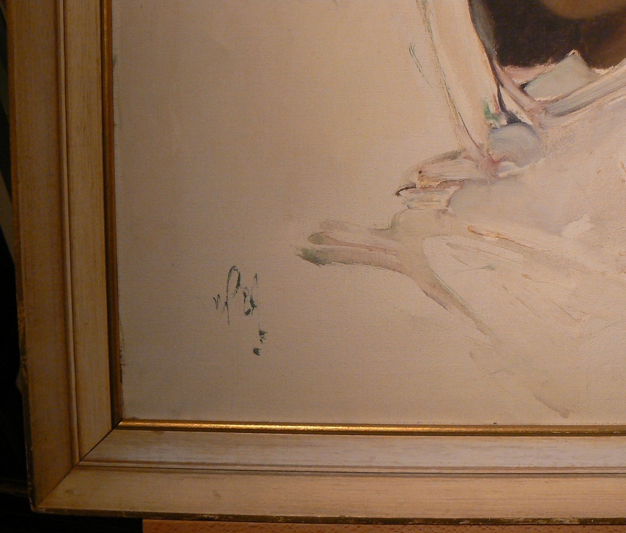 Willem Jilts Pol (1905-1988)  --  olieverf op doek  --  Spaanse schone kopen? Bied vanaf 65!