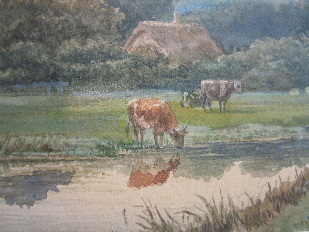 mooie aquarel van Jan Elias Kikkert kopen? Bied vanaf 150!