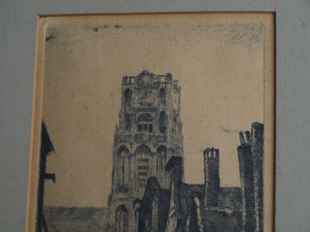 Jan Sirks : Ets , Lange Torenstraat Rotterdam – gesigneerd – 1903 kopen? Bied vanaf 1!