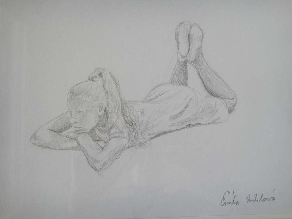 Russische school , tekening, liggend meisje  kopen? Bied vanaf 1!