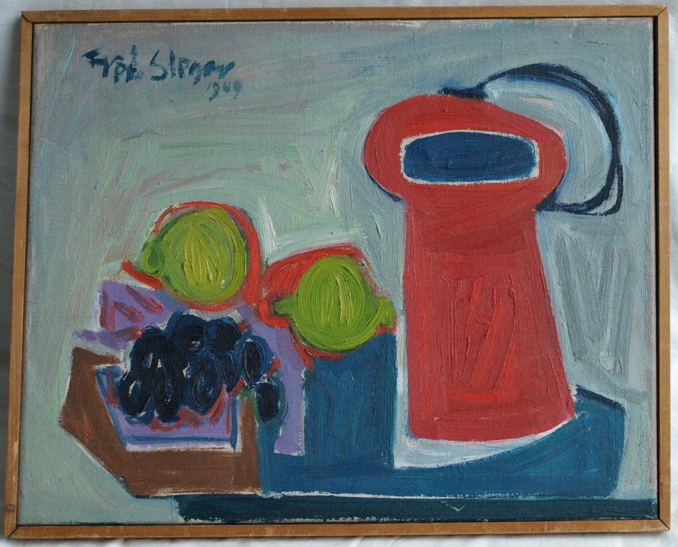 Fred Sieger : Olieverf op doek – Stilleven – gesigneerd & ingelijst – 1949  kopen? Bied vanaf 150!