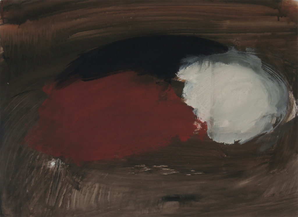 Eugene Brands, gouache op papier, abstract verkocht voor € 1250!