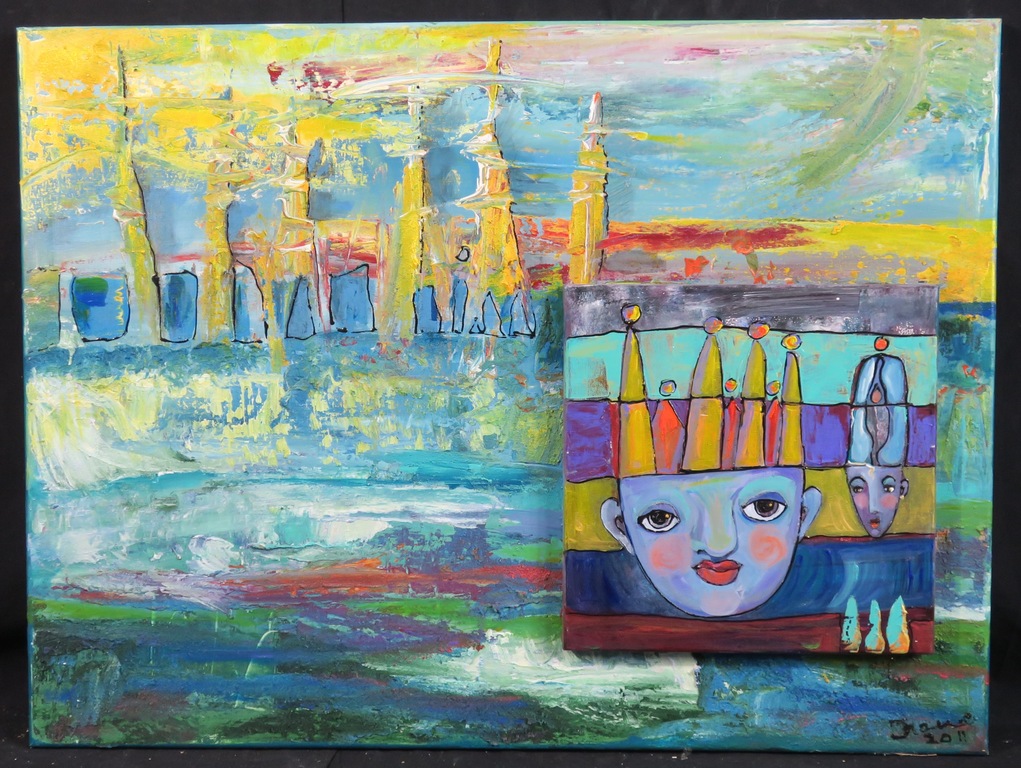 Franca Muller Jabusch: Gemengde techniek en olieverf op twee doeken, The king... kopen? Bied vanaf 50!