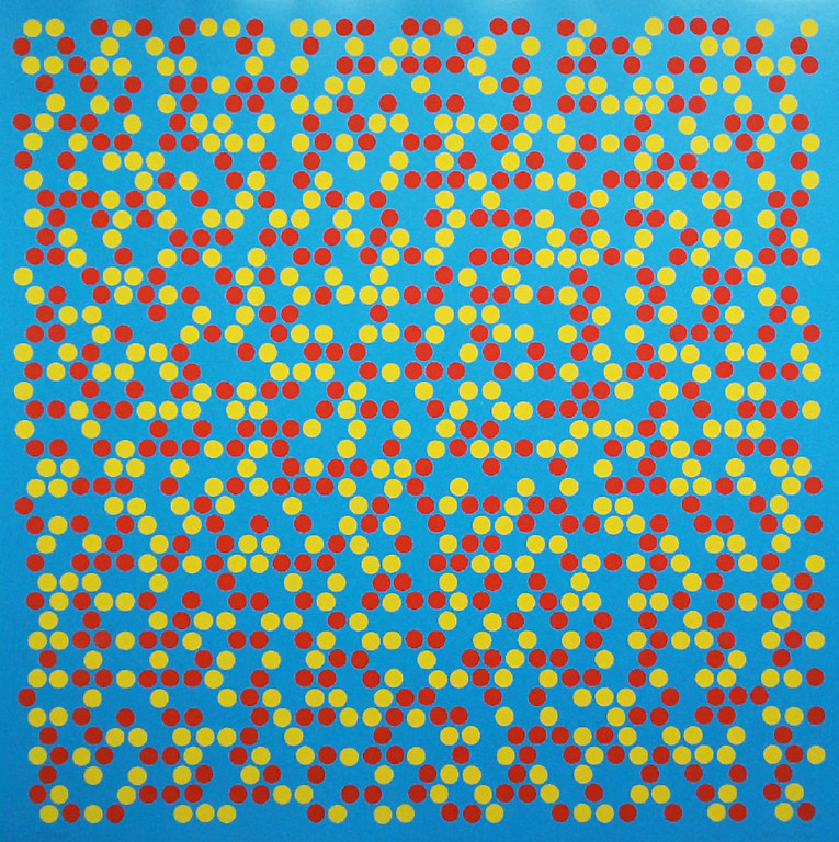 Gerhard Von Graevenitz - Op-Art compositie, zeefdruk verkocht voor € 161!