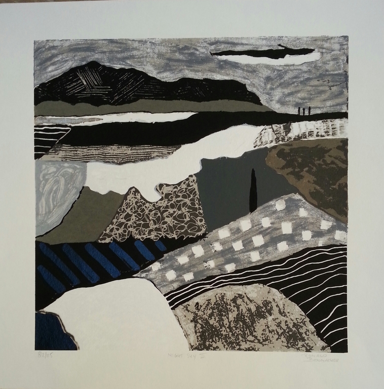 Ronald Boonacker, zeefdruk op papier, Titel: "Night Sky III" verkocht voor € 70!