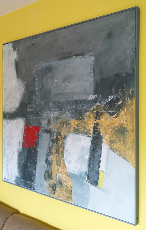 Laatste keer: Jan van der Ster - Abstract, acrylverf op doek (ingelijst, groot!) kopen? Bied vanaf 375!