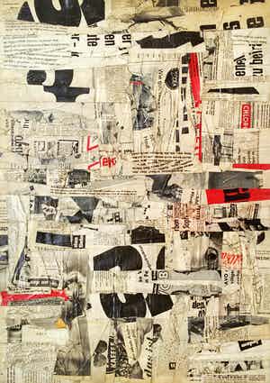 Herbert Kaufmann - Herbert Kaufmann - Canal Street, gelakte collage verkocht voor € 275!