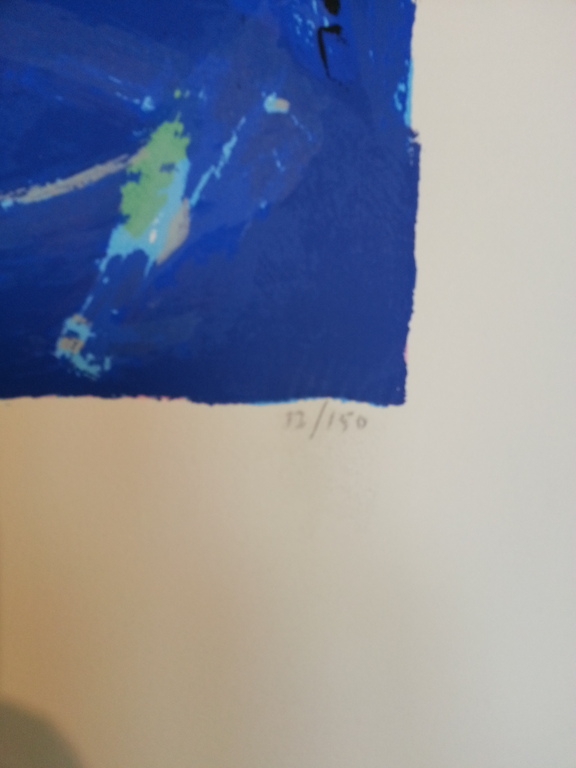 Charlotte Molenkamp, zeefdruk , titel " Vogel in blauw " kopen? Bied vanaf 50!