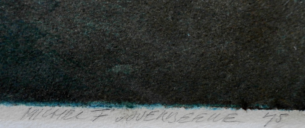 Michel van Overbeeke - grote ets: ontmoeting in de ruimte 1 - 1975 - handgesign. kopen? Bied vanaf 100!