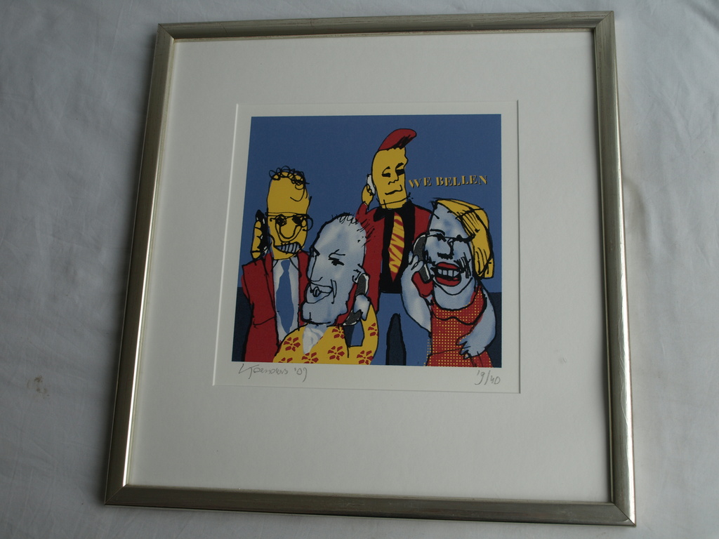 Ed Koenders : Giclée , We bellen – gesigneerd & ingelijst – 2007 kopen? Bied vanaf 1!