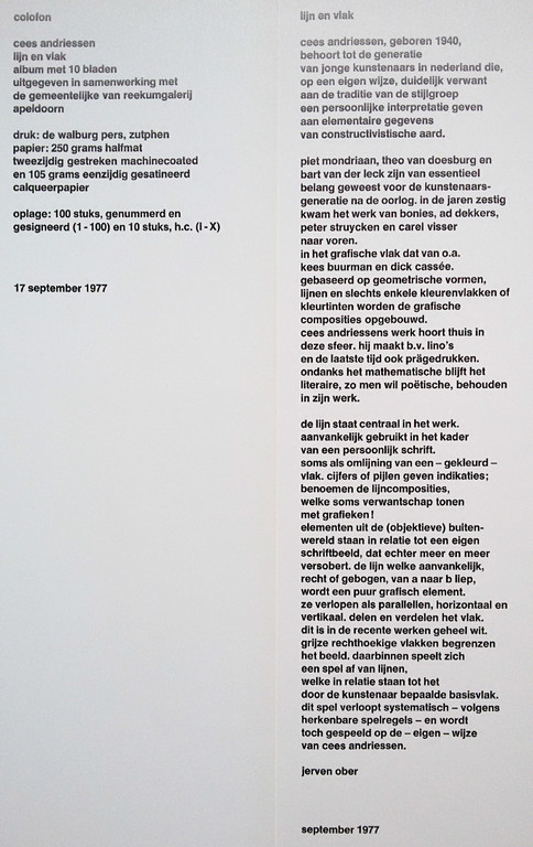 Cees Andriessen - Lijn en Vlak, album met 10 bladen (5 ontwerpen plus overlay) kopen? Bied vanaf 100!