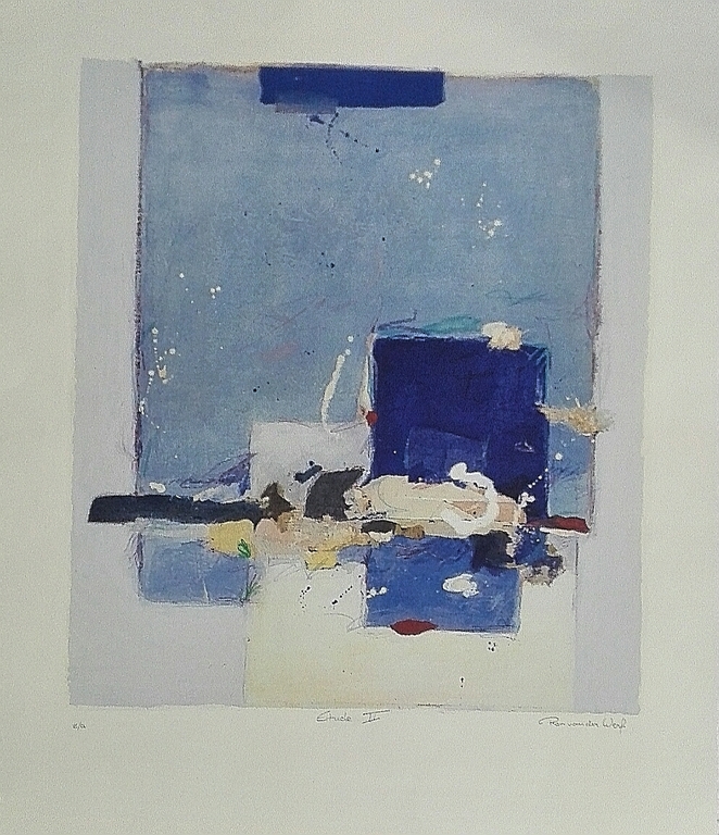 RON vd WERF Gemengde techniek op gesigneerde Zeefdruk ETUDE II verkocht voor € 95!