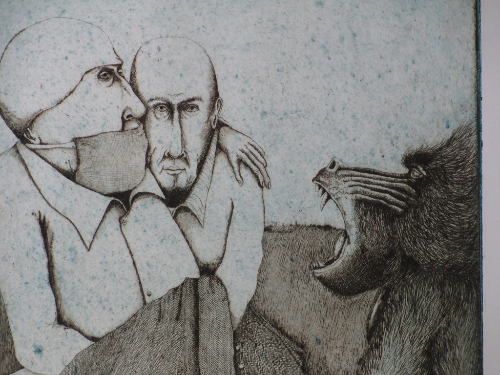 Sjef Henderickx, Bizarre scene met baviaan, Kleurets kopen? Bied vanaf 35!