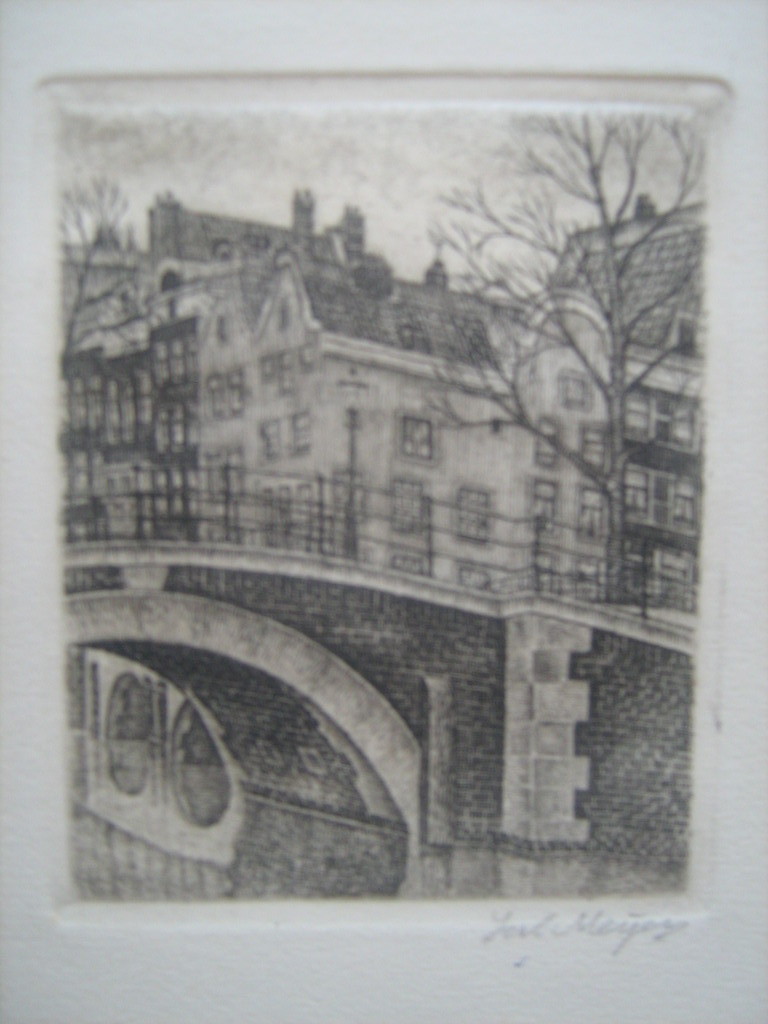 Amsterdam - Sal Meijer - Reguliersgracht circa 1929 - Éen van de kleine etsen  kopen? Bied vanaf 80!