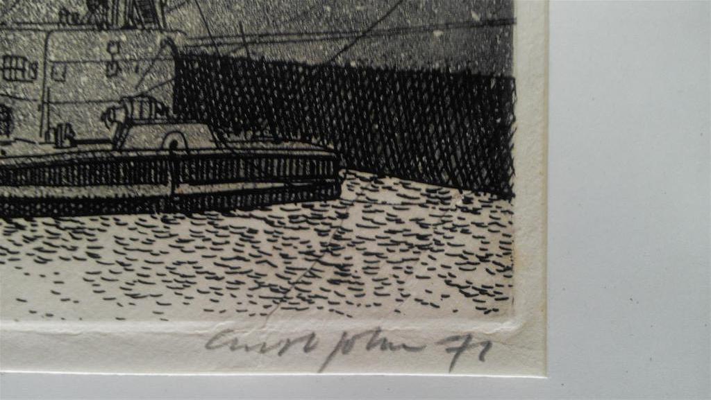 Ets aquatint Maashaven gesigneerd en gedateerd '71 kopen? Bied vanaf 21!