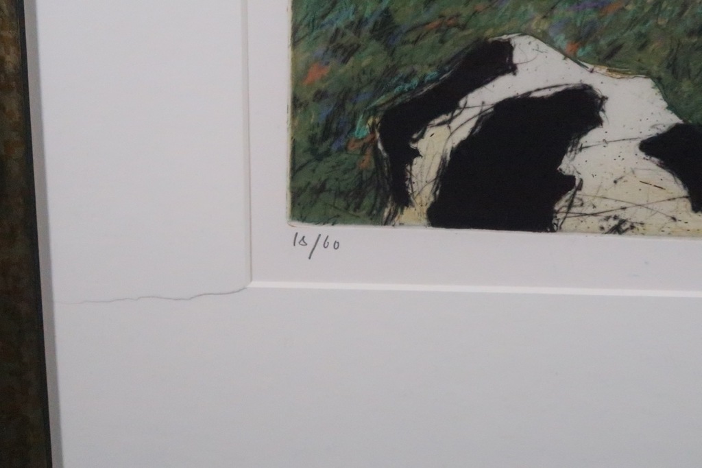 Peter Wever: Ets, Landschap met koeien - Ingelijst kopen? Bied vanaf 60!