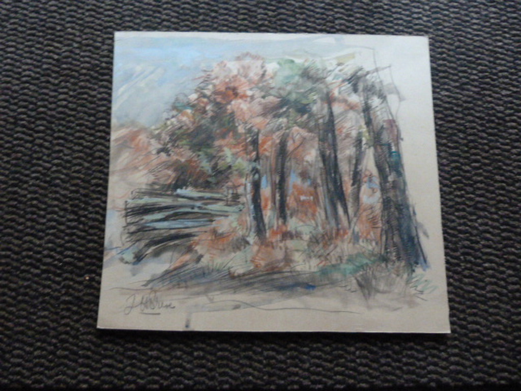 Jobst Heinrich Frese ( 1914 - 1986 ) - aquarel - boslandschap. kopen? Bied vanaf 1!