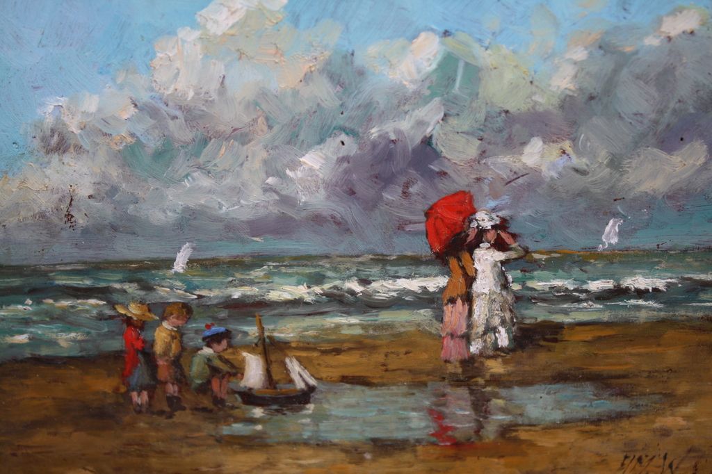 Adriaan WOUDTRA  - KINDEREN AAN HET STRAND kopen? Bied vanaf 100!