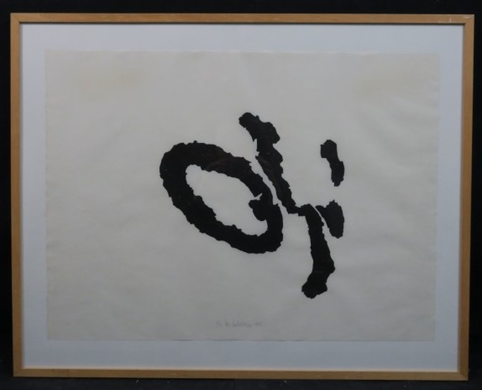 Cees Andriessen: Houtsnede op Japans papier, Z.T. - Ingelijst verkocht voor € 35!